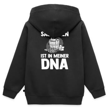 Wellness Saunagänger Saunieren Saunierer Sauna - Kinder Premium Organic Zip Hoodie - Schwarz - Hinten - AI Model Kid Male (0cm)