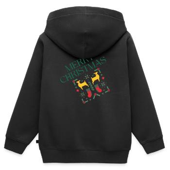 Frohe Weihnachten Oldy | XMAS - Kinder Premium Organic Zip Hoodie - Schwarz - Hinten - AI Model Kid Male (0cm)