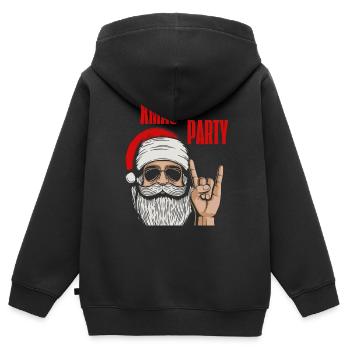 Coole Weihnachtsfeier | XMAS - Kinder Premium Organic Zip Hoodie - Schwarz - Hinten - AI Model Kid Male (0cm)