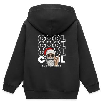 Bleiben Sie überall cool | XMAS - Kinder Premium Organic Zip Hoodie - Schwarz - Hinten - AI Model Kid Male (0cm)