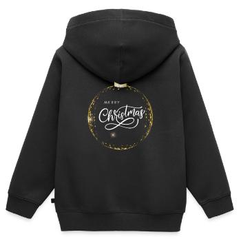 Frohe Weihnachten Deko | XMAS - Kinder Premium Organic Zip Hoodie - Schwarz - Hinten - AI Model Kid Male (0cm)