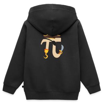 PIrate Pi Day Drôle Pirate Lovers Math - Sweat Premium à capuche zippé enfant bio - noir - Dos - AI Model Kid Male (0cm)