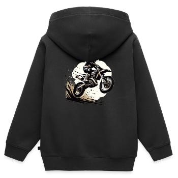 Motocross Motorcycle Motocross Rider Motocross - Kids Premium Organic Zip-up Hoodie - black - Back - AI Model Kid Male (0cm)