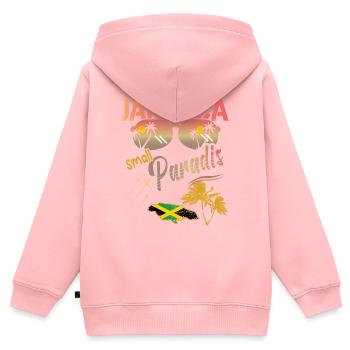 Jamaika Flagge und Karte Andenken Geschenk - Kinder Premium Organic Zip Hoodie - Rosa - Hinten - AI Model Kid Female (0cm)