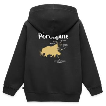 Anatomie Des Stachelschweins Naturliebhaber Stich - Kinder Premium Organic Zip Hoodie - Schwarz - Hinten - AI Model Kid Male (0cm)