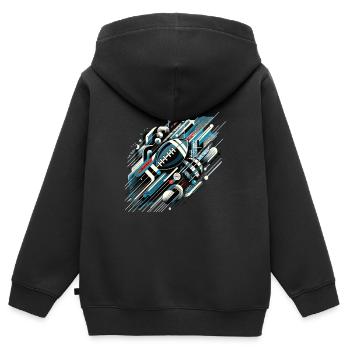 American Football Football Football Helm Football - Kinder Premium Organic Zip Hoodie - Schwarz - Hinten - AI Model Kid Male (0cm)