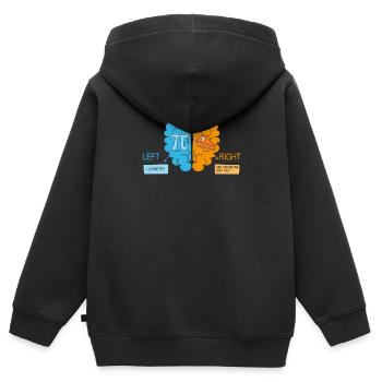 À gauche J’aime Pi Day À droite Quelqu’un a dit Tarte - Sweat Premium à capuche zippé enfant bio - noir - Dos - AI Model Kid Male (0cm)