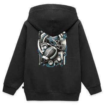 American Football Football Football Helm Football - Kinder Premium Organic Zip Hoodie - Schwarz - Hinten - AI Model Kid Male (0cm)