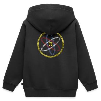 Amoureux des mathématiques, balise Pi, symbole de l’atome, nombres 3.14 - Sweat Premium à capuche zippé enfant bio - noir - Dos - AI Model Kid Male (0cm)