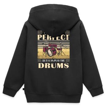 DRUMS - Kinder Premium Organic Zip Hoodie - Schwarz - Hinten - AI Model Kid Male (0cm)