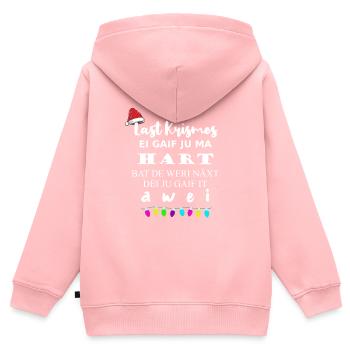 Weihnachten 80er Ohrwurm lustig Schlager Musik Fun - Kinder Premium Organic Zip Hoodie - Rosa - Hinten - AI Model Kid Female (0cm)