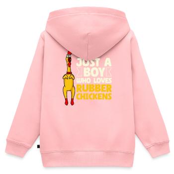 Gummihuhn Kostüm Spielzeug Gummihuhn - Kinder Premium Organic Zip Hoodie - Rosa - Hinten - AI Model Kid Female (0cm)