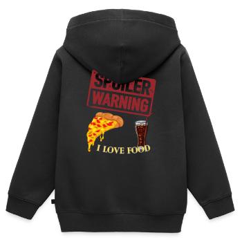 Alerte spoiler - Sweat Premium à capuche zippé enfant bio - noir - Dos - AI Model Kid Male (0cm)