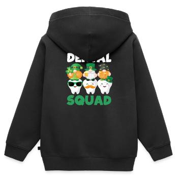 Dental Squad Zahn Niedlichen Gnom Saint Patricks - Kinder Premium Organic Zip Hoodie - Schwarz - Hinten - AI Model Kid Male (0cm)