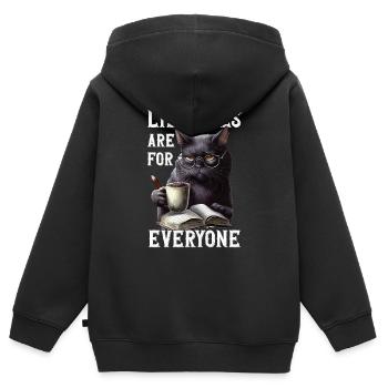 Bibliotheken Sind Für Alle Da Bibliothekar - Kinder Premium Organic Zip Hoodie - Schwarz - Hinten - AI Model Kid Male (0cm)