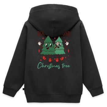 Rockin Around Christmas Tree - Kids Premium Organic Zip-up Hoodie - black - Back - AI Model Kid Male (0cm)