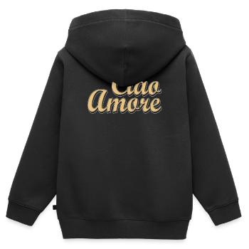Ciao Amore - Kids Premium Organic Zip-up Hoodie - black - Back - AI Model Kid Male (0cm)