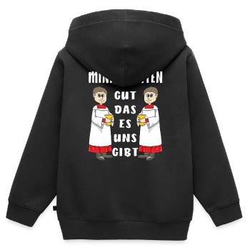 MINISTRANTEN GUT DAS ES UNS GIBT - Kinder Premium Organic Zip Hoodie - Schwarz - Hinten - AI Model Kid Male (0cm)