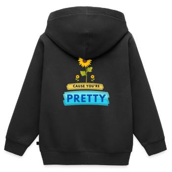 Weil du hübsch bist | Selbstliebe-Design - Kinder Premium Organic Zip Hoodie - Schwarz - Hinten - AI Model Kid Male (0cm)