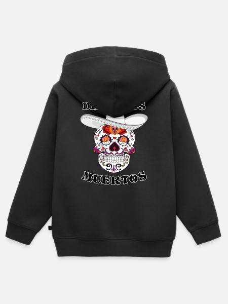 DIA DE LOS MUERTOS - Kinder Premium Organic Zip Hoodie - Schwarz