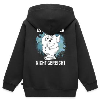 ABNEHMEN ES HAT WIEDER NICHT GEREICHT - Kinder Premium Organic Zip Hoodie - Schwarz - Hinten - AI Model Kid Male (0cm)