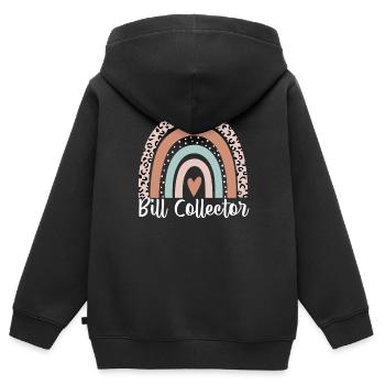 Bill Collector Rainbow Leopard Funny Bill - Kids Premium Organic Zip-up Hoodie - black - Back - AI Model Kid Male (0cm)
