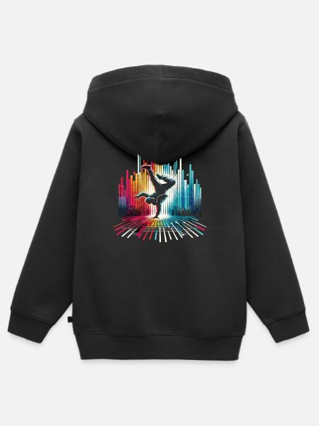 Breakdance Breakdancer Breakdance Kinder - Kinder Premium Organic Zip Hoodie - Schwarz