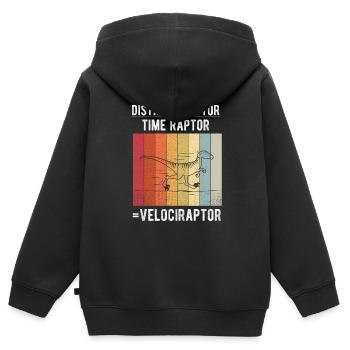 Distance Raptor Temps Raptor Velociraptor Dinosauri - Sweat Premium à capuche zippé enfant bio - noir - Dos - AI Model Kid Male (0cm)
