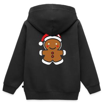 Lebkuchenmann - Kinder Premium Organic Zip Hoodie - Schwarz - Hinten - AI Model Kid Male (0cm)