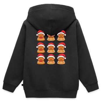 Lebkuchenmann - Kinder Premium Organic Zip Hoodie - Schwarz - Hinten - AI Model Kid Male (0cm)