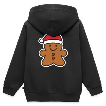 Lebkuchenmann - Kinder Premium Organic Zip Hoodie - Schwarz - Hinten - AI Model Kid Male (0cm)