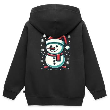 Schneemann Dabbing Schneemann Dab Schneemänner - Kinder Premium Organic Zip Hoodie - Schwarz - Hinten - AI Model Kid Male (0cm)