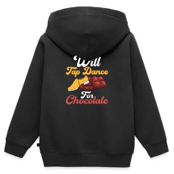 Will Tap Dance for Chocolate Tap Dancer Tap Dancin - Kinder Premium Organic Zip Hoodie - Schwarz - Hinten - AI Model Kid Male (0cm)