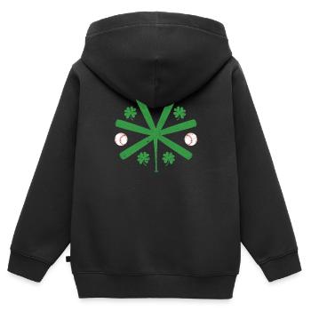 Drôle de batte de baseball Shamrock Shamrock - Sweat Premium à capuche zippé enfant bio - noir - Dos - AI Model Kid Male (0cm)