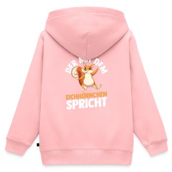 Eichhörnchen - Kinder Premium Organic Zip Hoodie - Rosa - Hinten - AI Model Kid Female (0cm)