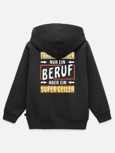 TRAKTORFAHRER - Kinder Premium Organic Zip Hoodie - Schwarz