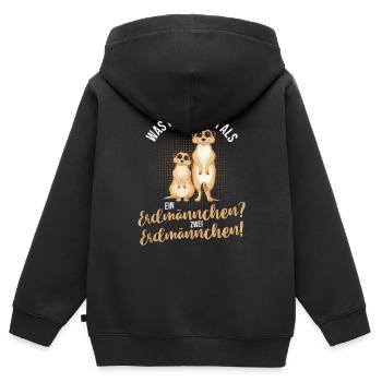 Erdmännchen - Kinder Premium Organic Zip Hoodie - Schwarz - Hinten - AI Model Kid Male (0cm)