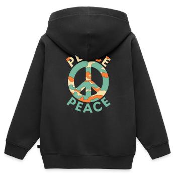 FRIEDE - Kinder Premium Organic Zip Hoodie - Schwarz - Hinten - AI Model Kid Male (0cm)