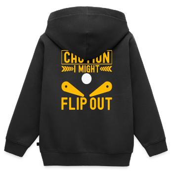 Pinball Flipper - Sweat Premium à capuche zippé enfant bio - noir - Dos - AI Model Kid Male (0cm)