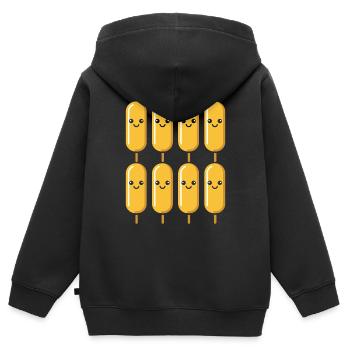 Mais Hundefutter - Kinder Premium Organic Zip Hoodie - Schwarz - Hinten - AI Model Kid Male (0cm)