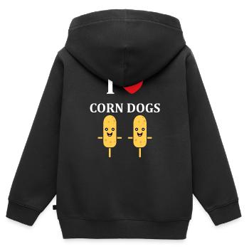 Mais Hundefutter - Kinder Premium Organic Zip Hoodie - Schwarz - Hinten - AI Model Kid Male (0cm)