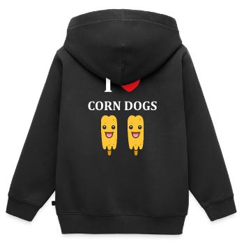 Mais Hundefutter - Kinder Premium Organic Zip Hoodie - Schwarz - Hinten - AI Model Kid Male (0cm)