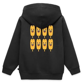 Mais Hundefutter - Kinder Premium Organic Zip Hoodie - Schwarz - Hinten - AI Model Kid Male (0cm)