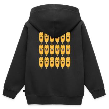 Mais Hundefutter - Kinder Premium Organic Zip Hoodie - Schwarz - Hinten - AI Model Kid Male (0cm)