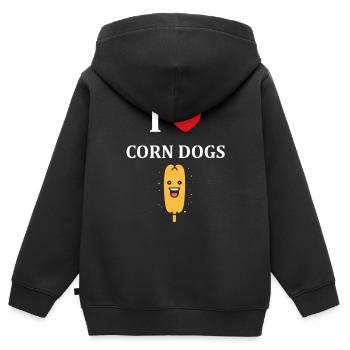 Mais Hundefutter - Kinder Premium Organic Zip Hoodie - Schwarz - Hinten - AI Model Kid Male (0cm)
