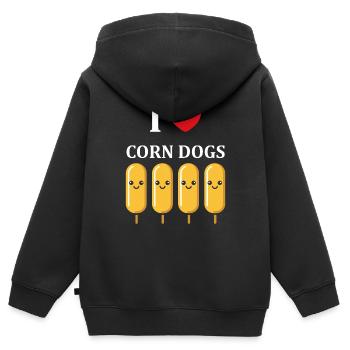 Mais Hundefutter - Kinder Premium Organic Zip Hoodie - Schwarz - Hinten - AI Model Kid Male (0cm)