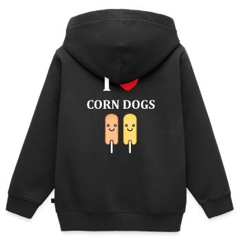 Mais Hundefutter - Kinder Premium Organic Zip Hoodie - Schwarz - Hinten - AI Model Kid Male (0cm)