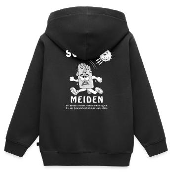 SONNE MEIDEN - Kinder Premium Organic Zip Hoodie - Schwarz - Hinten - AI Model Kid Male (0cm)