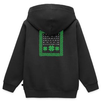 Irish Heritage Segen Keltischer Knoten Klee - Kinder Premium Organic Zip Hoodie - Schwarz - Hinten - AI Model Kid Male (0cm)