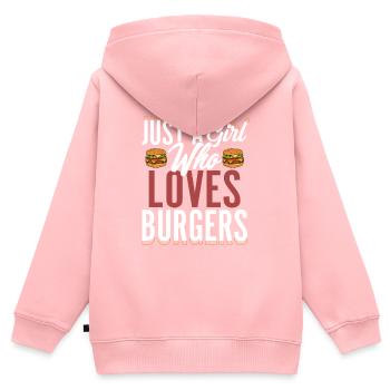 Juste Une Fille Qui Aime Les Burgers Hamburger Nourriture Viande - Sweat Premium à capuche zippé enfant bio - rose - Dos - AI Model Kid Female (0cm)